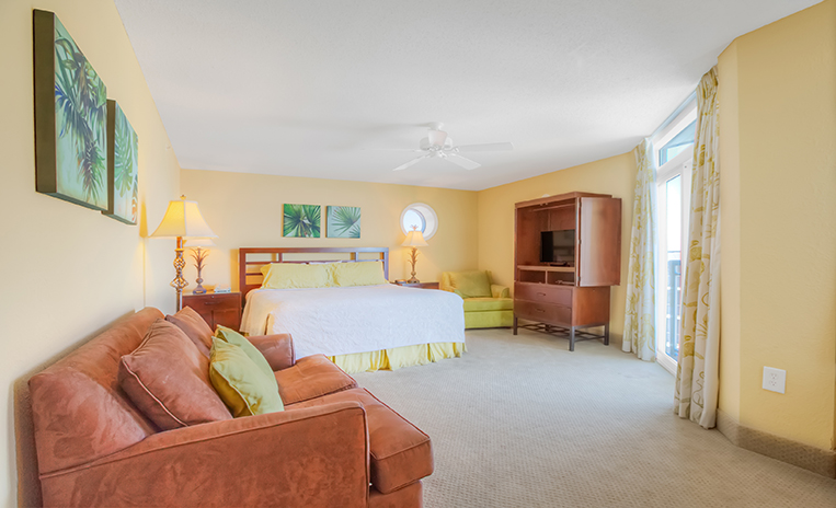 One king size bed in a bedroom