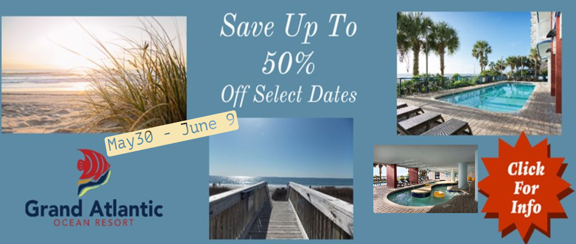 Save up to 50% off select dates.